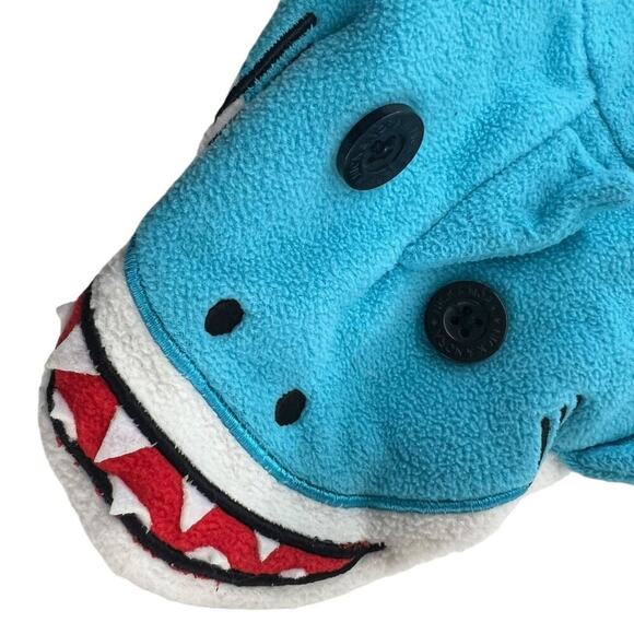 NICK & NORA Blue Fleece Shark One Piece Sleepwear Footed Pajamas Adult Xlarge - Picture 4 of 6